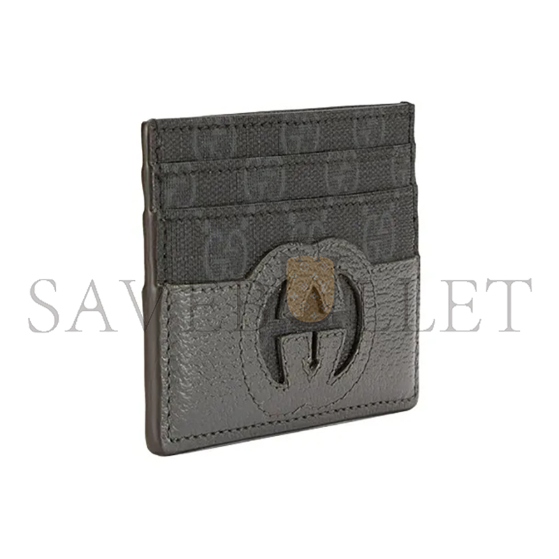 GUCCI CANVAS WITH LEATHER BINDING CARD HOLDER 701425 (10*7cm)